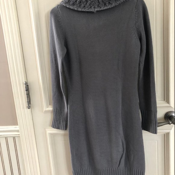 MEXX Grey Sweater Cowl Neck Dress, Size Small - Picture 2 of 4